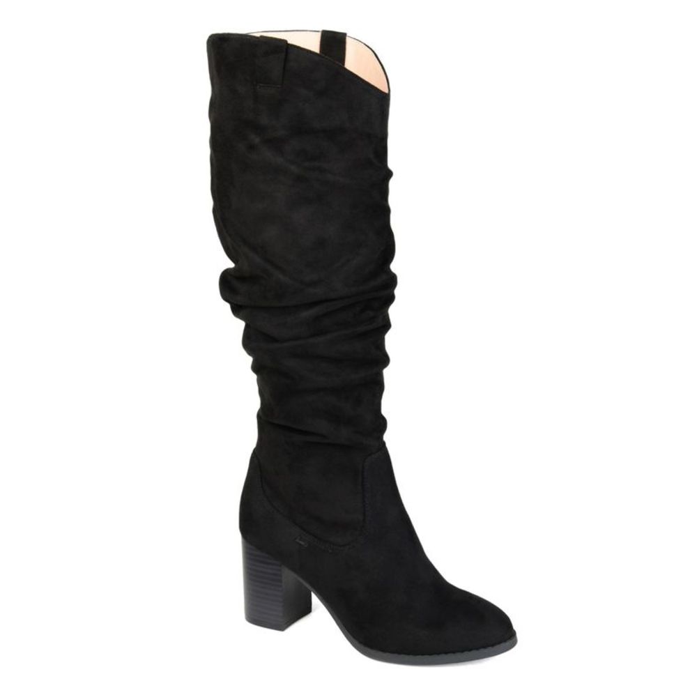 JOURNEE COLLECTION Womens Black Pull Tabs Aneil Toe Block Heel Slouch Boot 9 XWC